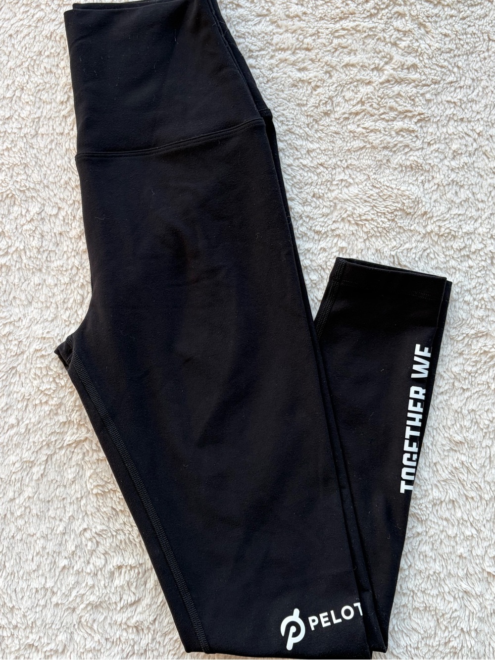 Peloton Black Kids Athletic Leggings with White Logo - Picture 1 of 6